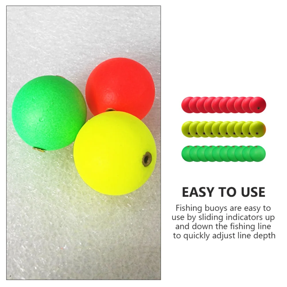 30Pcs Fishing Floats Fishing Line Floating Balls Fishing Foam Floats Fishing Equipment for Fishing