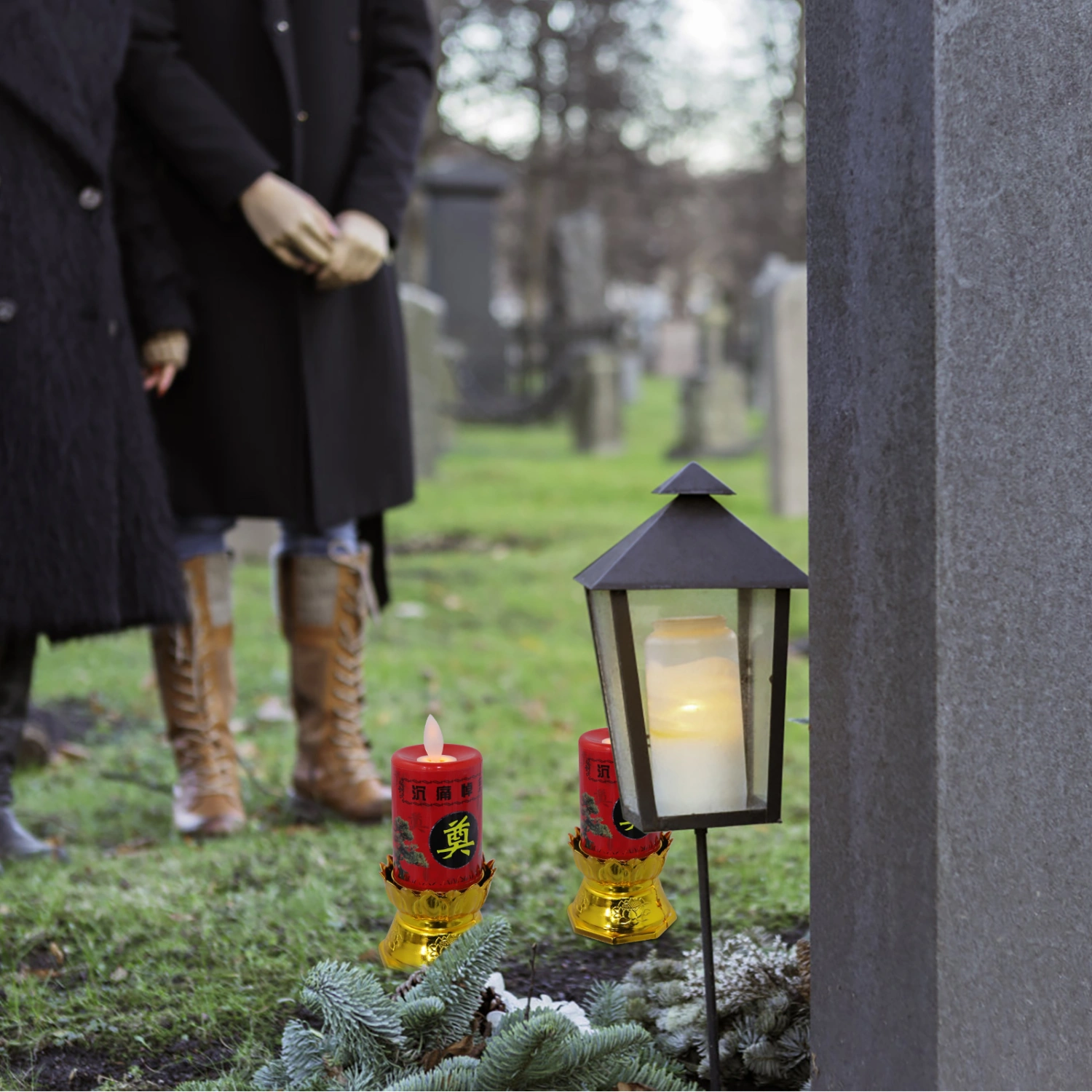 2 pcs Electric Candle Light LED Candle Lamps Funeral Candle Light Chinese Candle Lamps