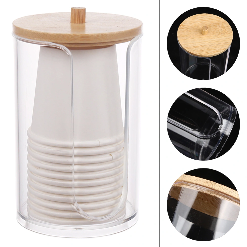 Bathroom Cup Dispenser Disposable Paper Cup Holder Makeup Cotton Round Pad Holder