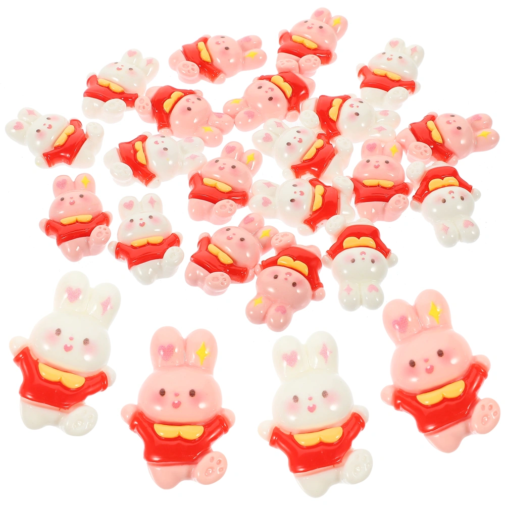 20pcs Resin Flatback Rabbit Charms Hairpin Resin Charms Phone Case Embellishments