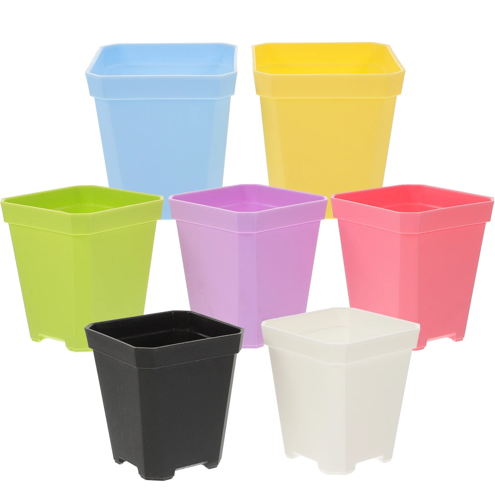 7pcs Plastic Flower Pot Flowers Planting Pot Flower Plant Planting Holders