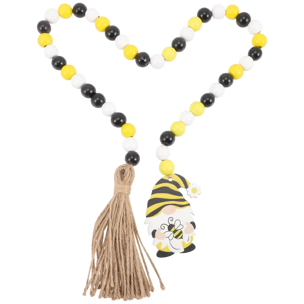 Bee Festival Wooden Beaded Garlands Wood Beads String Ornament Home Decor