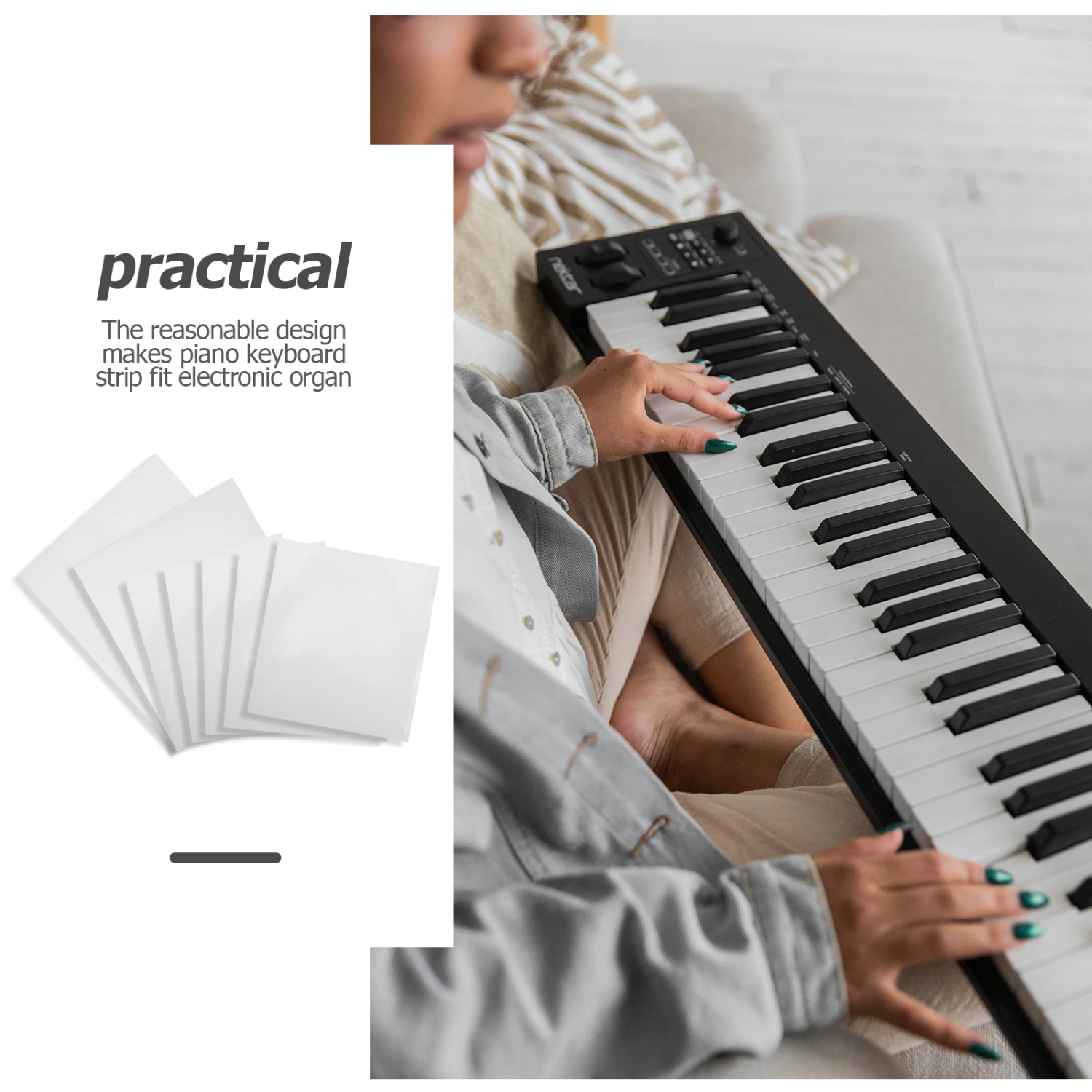 1 Set of Decorative Piano Keyboard Stickers Protective Piano Stickers Perfect for Piano