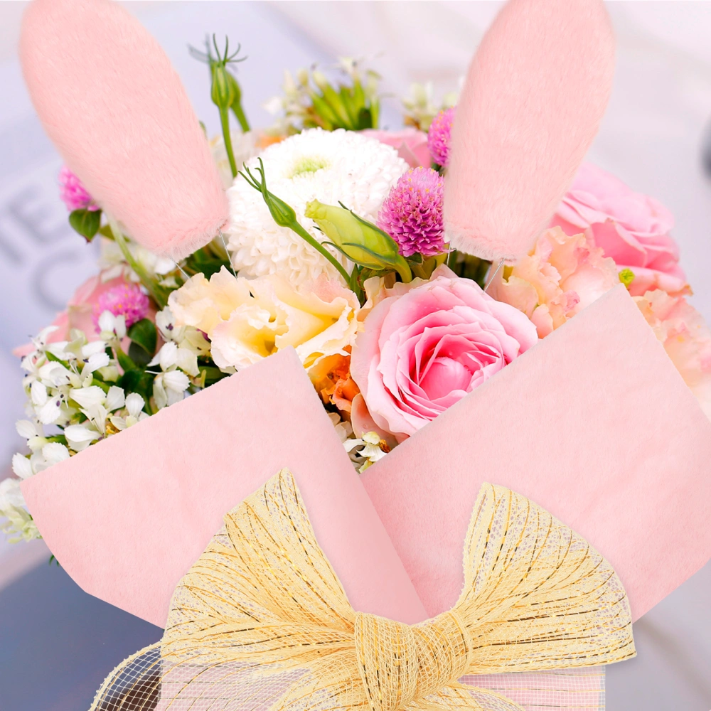 1 Set of Flower Wrapping Bag Bunny Shape Bouquet Bag Bunny Ears Floral Holder Flower Container