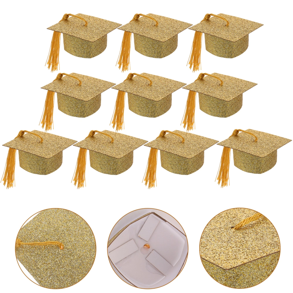 10pcs Mini Graduation Cap Goblet Cover Doctoral Hats Wine Goblet Cup Cover