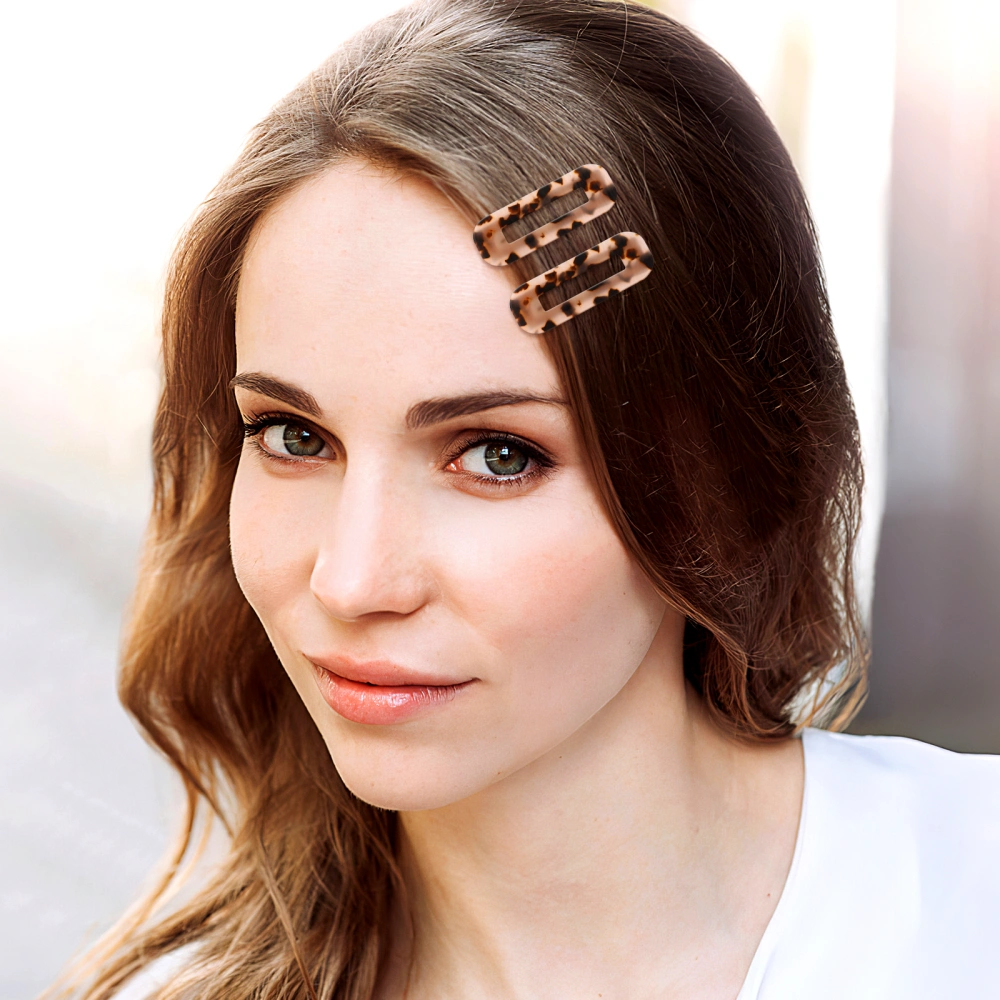 2 Pcs Acetic Acid Hair Clips Leopard Hair Barrettes for Ladies Women Girls