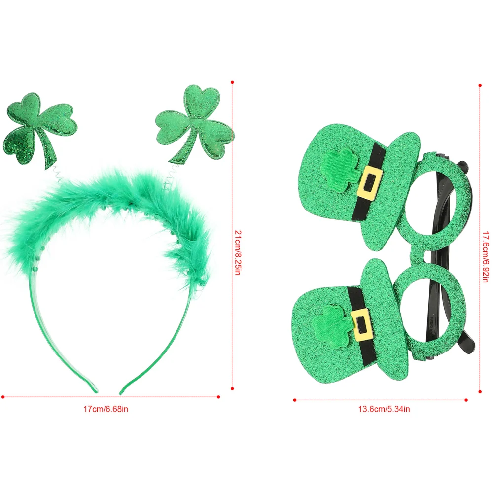 1 Set of St. Patricks Day Eyeglasses Frame St. Patricks Day Hairband Party Decorations