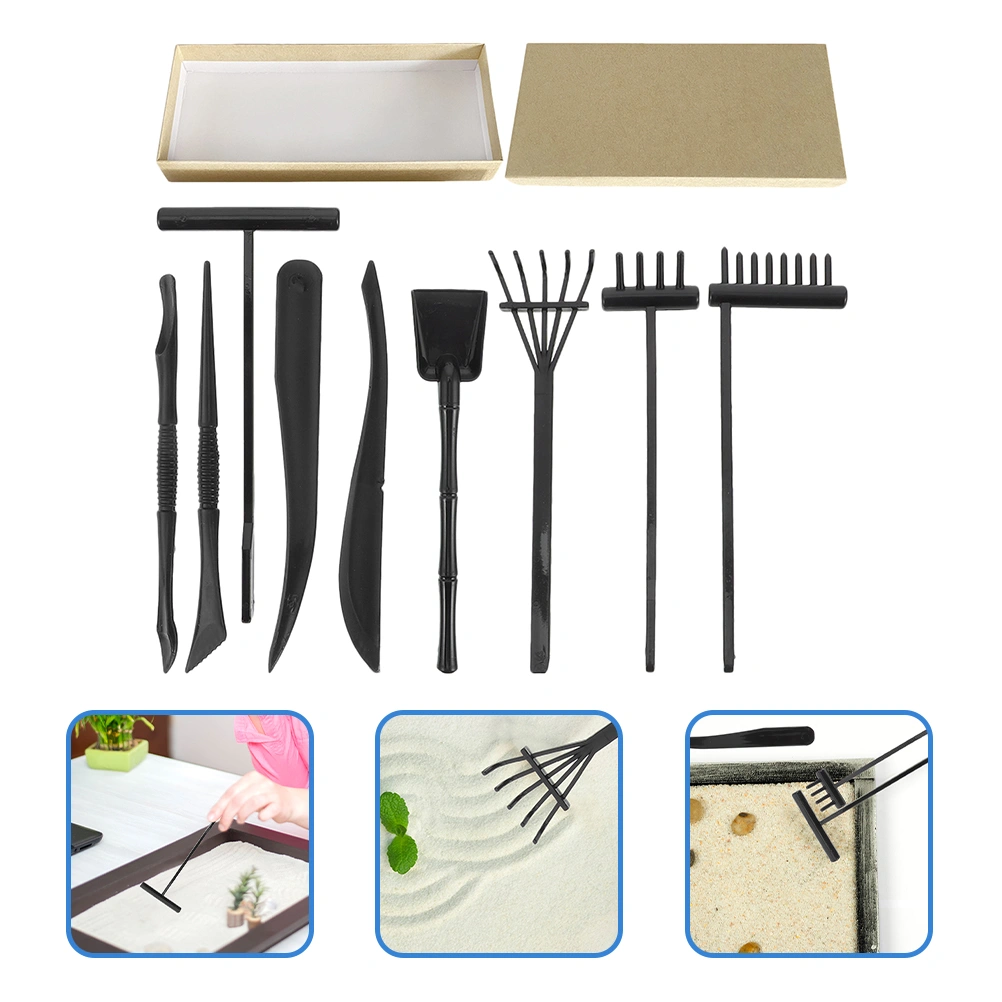 9pcs Mini Zen Garden Rake Set Mini Farm Ornaments Meditation Zen Garden Tools