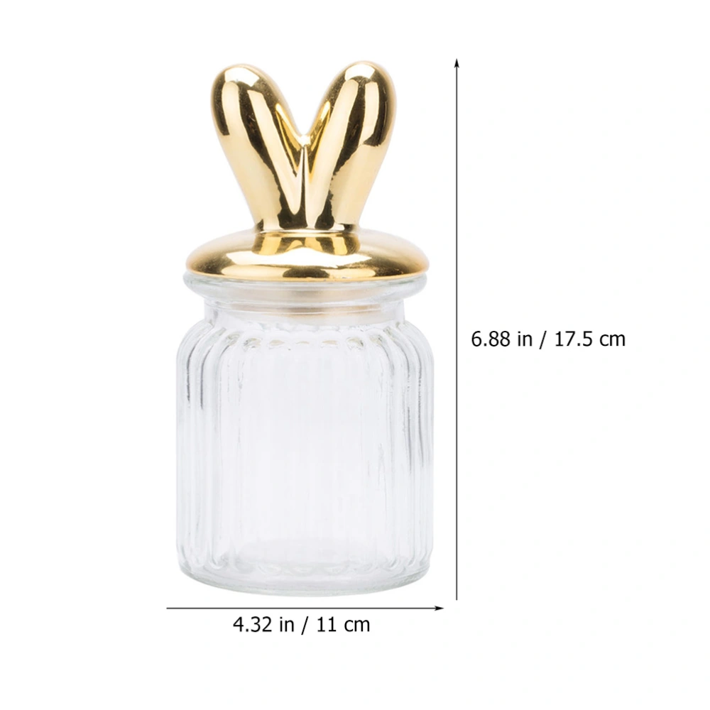 Glass Storage Tank Rabbit Ear Shaped Seasoning Storage Tank Kitchen Storage Jar