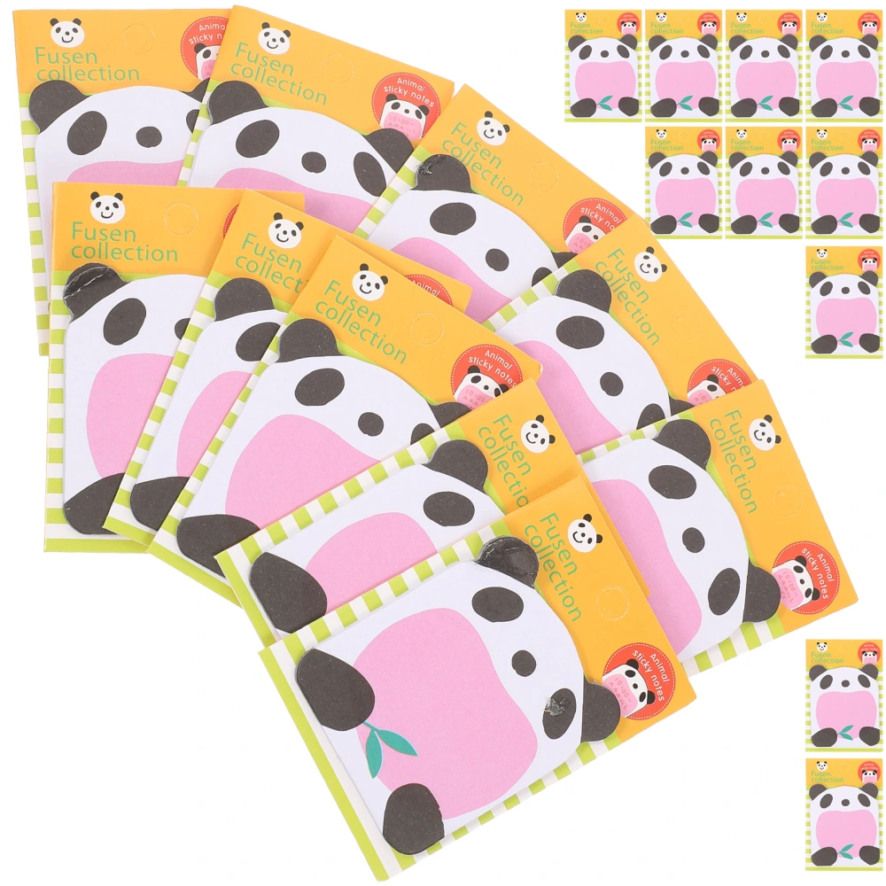 20pcs Student Use Cartoon Design Note Sticker Strong Adhesive Animal Shape Memo Pad