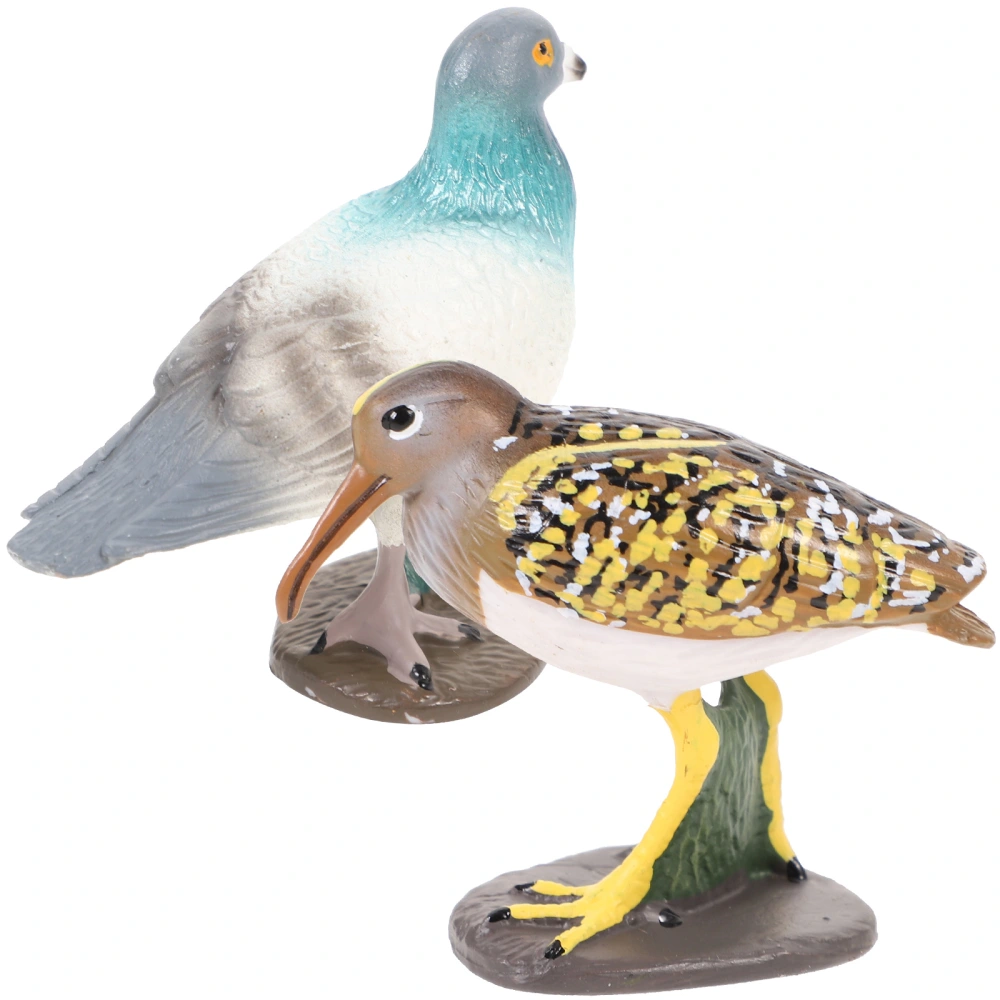 2Pcs Plastic Artificial Bird Simulation Bird Crafts Garden Ornament Bird Figurine  Bird Model