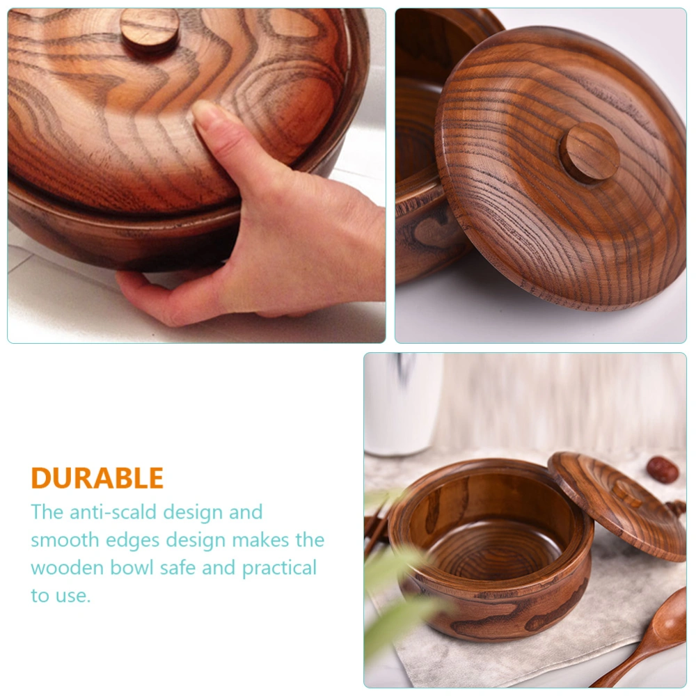 Salad Bowl Wooden Bowl Salad Fruit Bowl Salad Bowl Fruit Serving Bowl Food Container with Lid