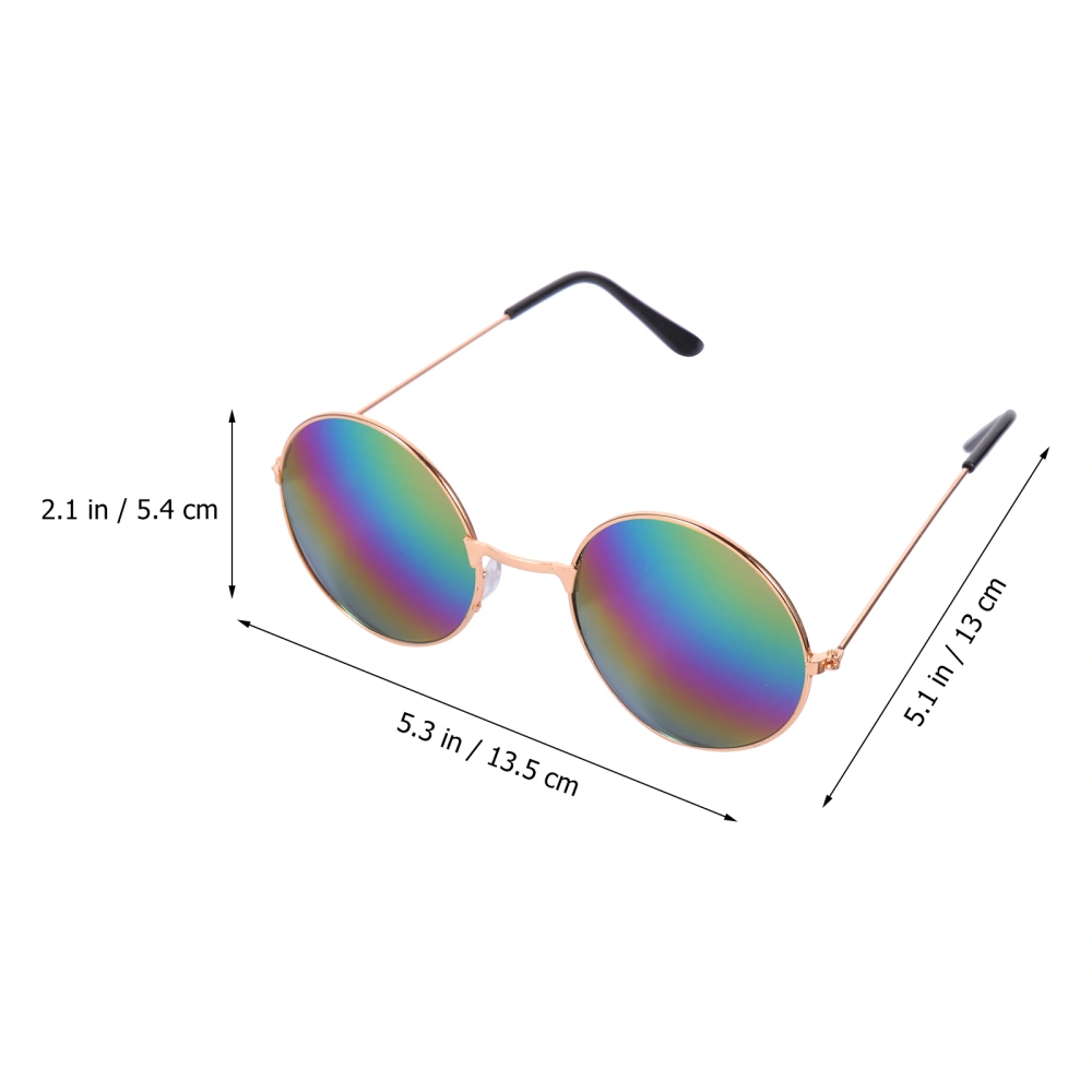 6pcs Round Shaped Sunglasses Decorative Beach Party Glasses Accessory Vintage Glasses