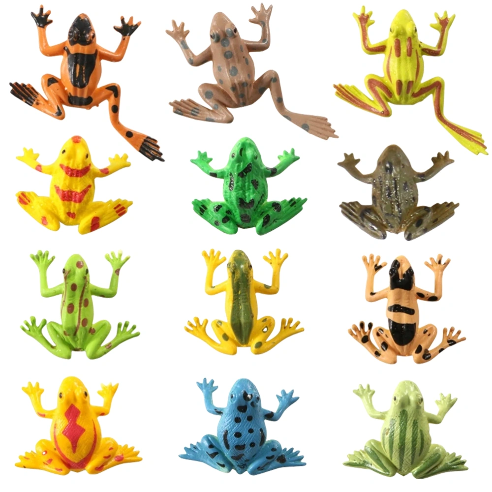 12Pcs Plastic Frogs Toy Simulation Frogs Toys Kids Party Favors for Boys Girls