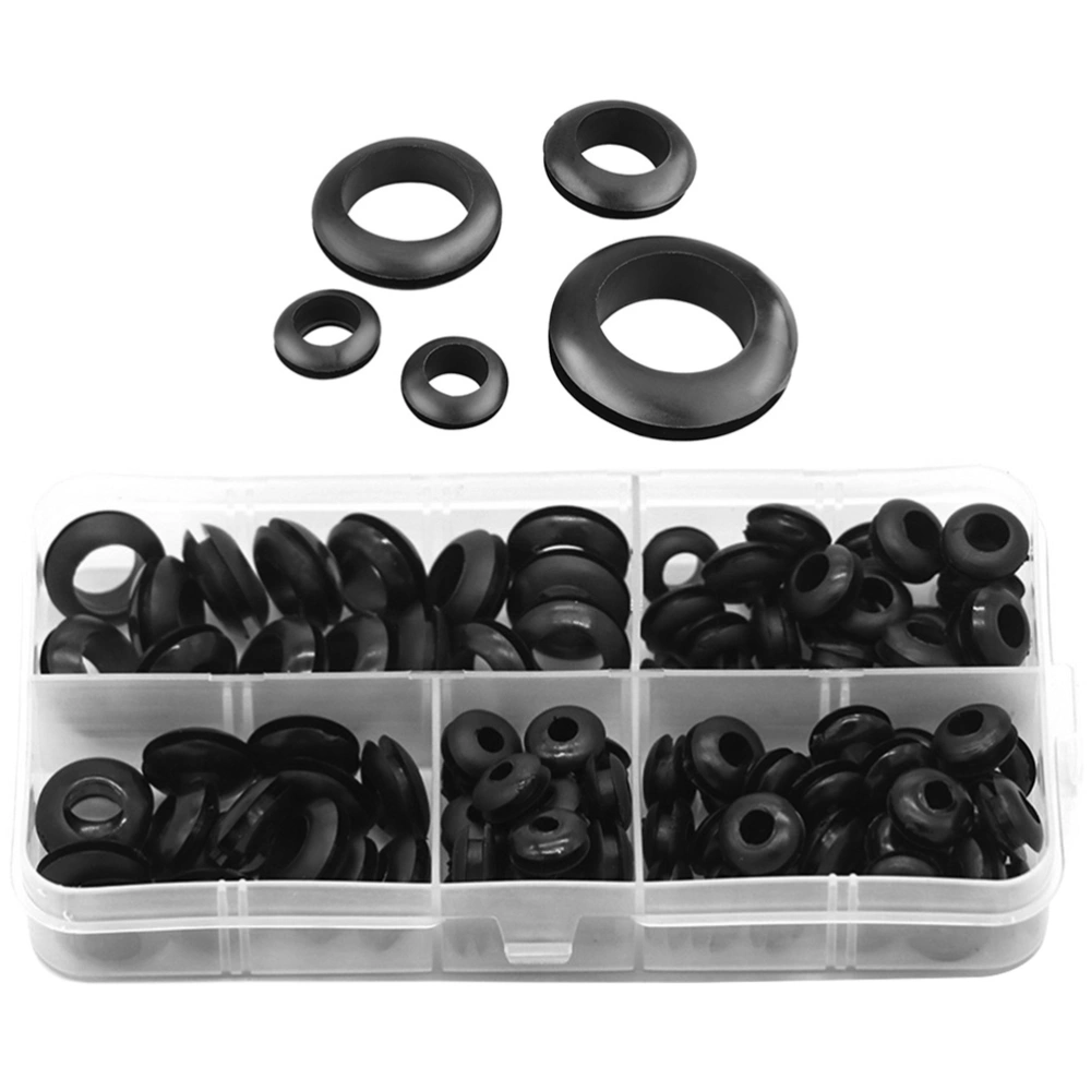 105pcs Rubber Grommet Assortment Wiring Rubber Gaskets Hole Plug Grommets