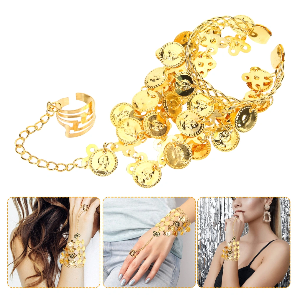 2pcs Belly Dance Bracelet Gypsy Jewelry Women Coin Bracelet Ankle Bracelet Bangle