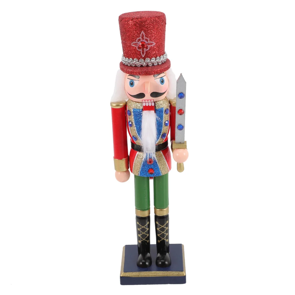 Xmas Nutcracker Xmas Decor Wood Nutcracker Soldier Christmas Party Desktop Ornament