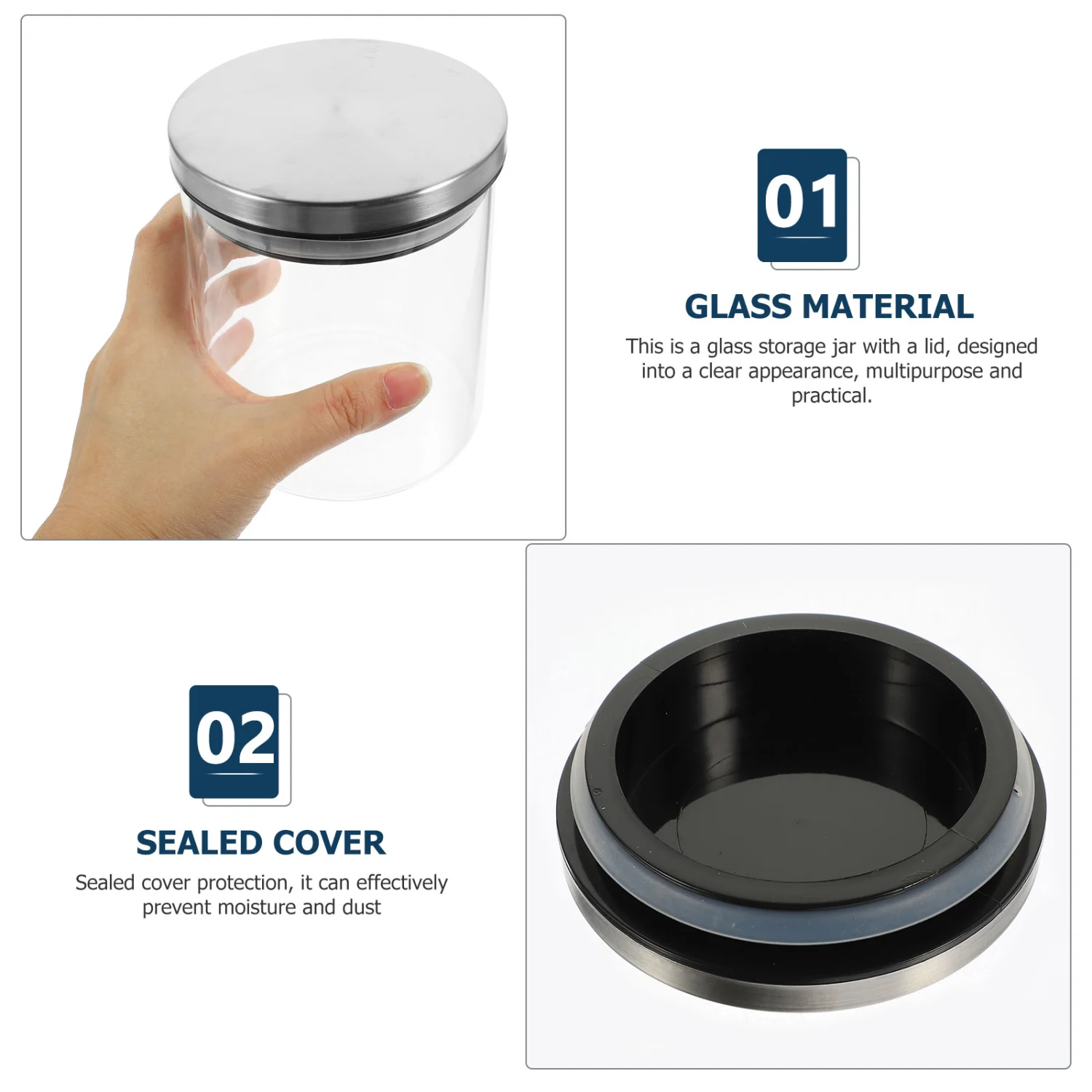 Glass Storage Jar Household Food Jar Glass Snack Storage Jar Glass Grains Container