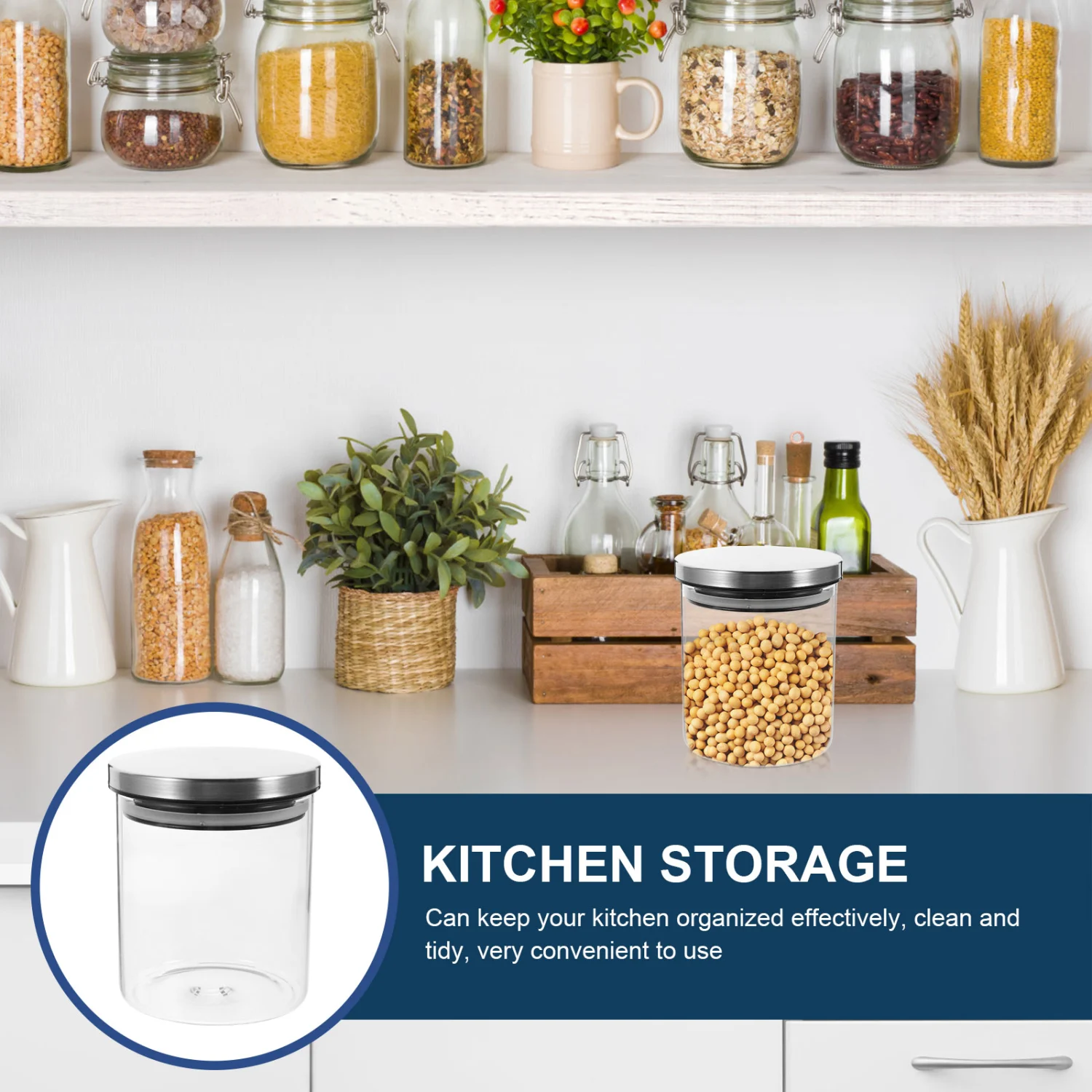 Glass Storage Jar Household Food Jar Glass Snack Storage Jar Glass Grains Container