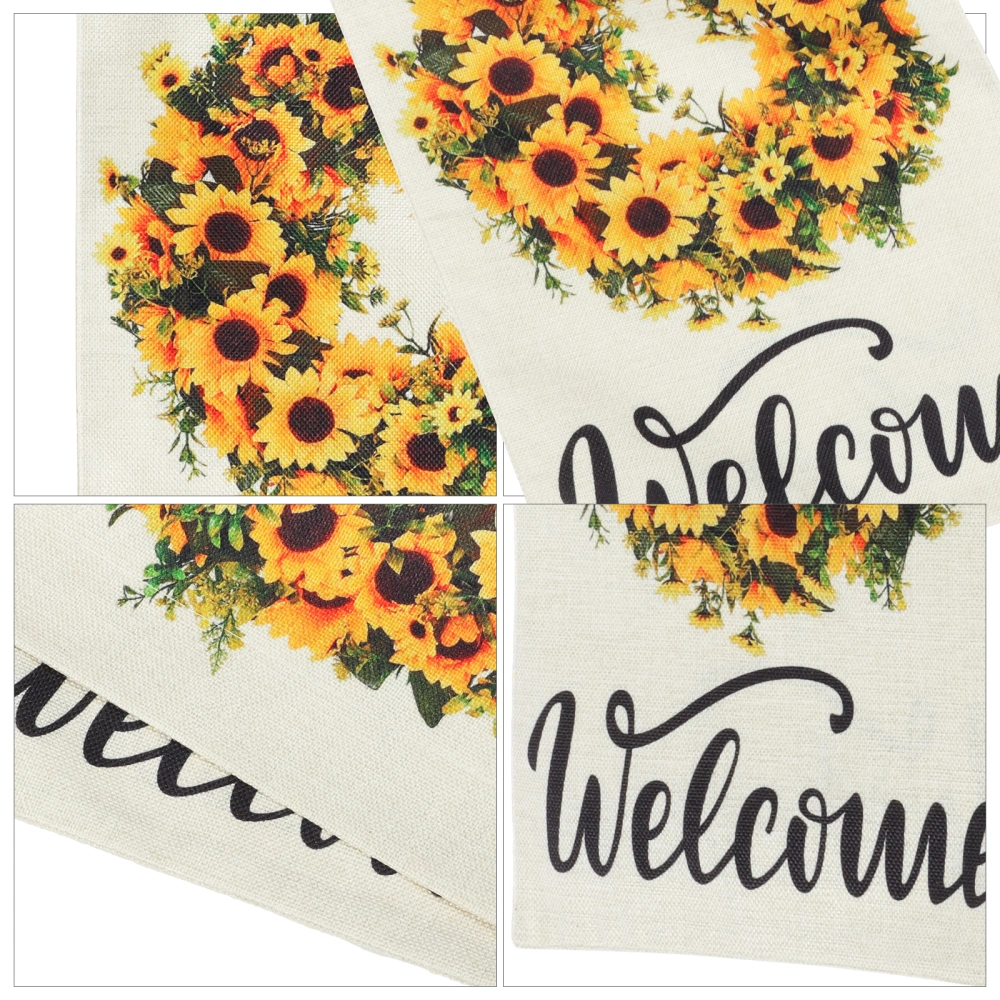 Flax Garden Flag Jar Daisy Flower Welcome Printing Garden Flag Patio Decor