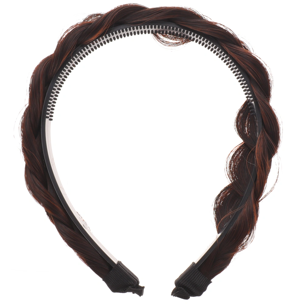 Fake Hair Braided Headband Wide Girl Hairpiece Women Ponytail Hair Band