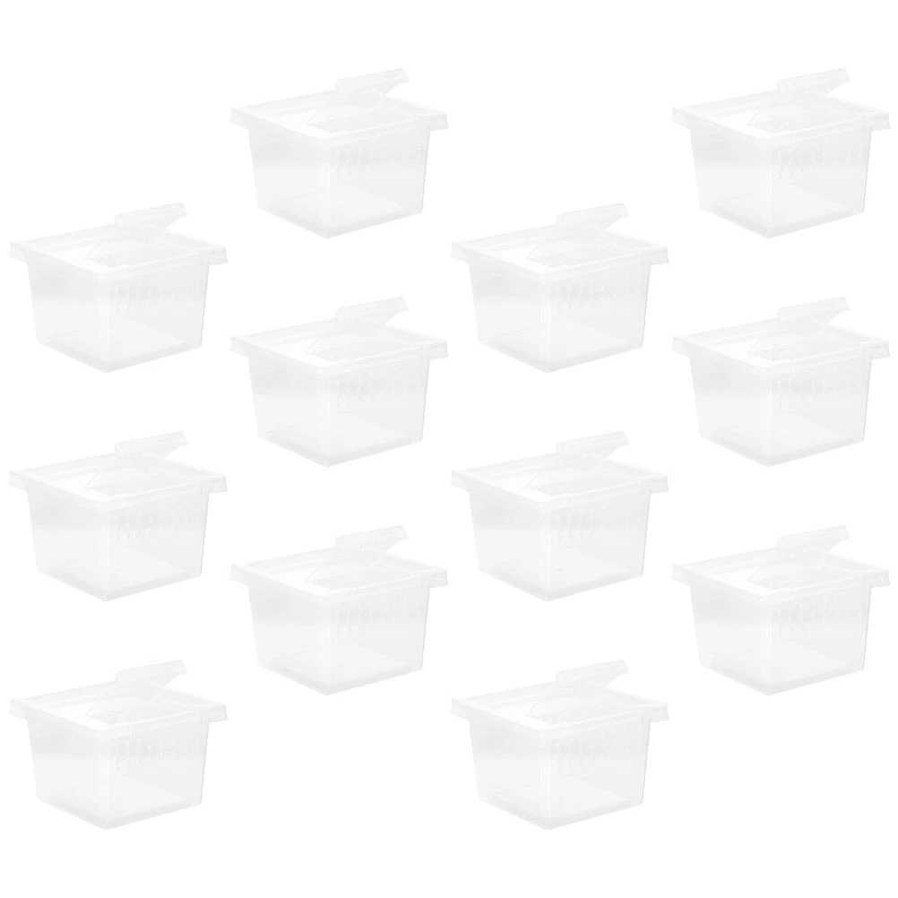 12Pcs Clear Crickets Keeper Transparent Snake Cage Household Reptile Box Reptile Supply