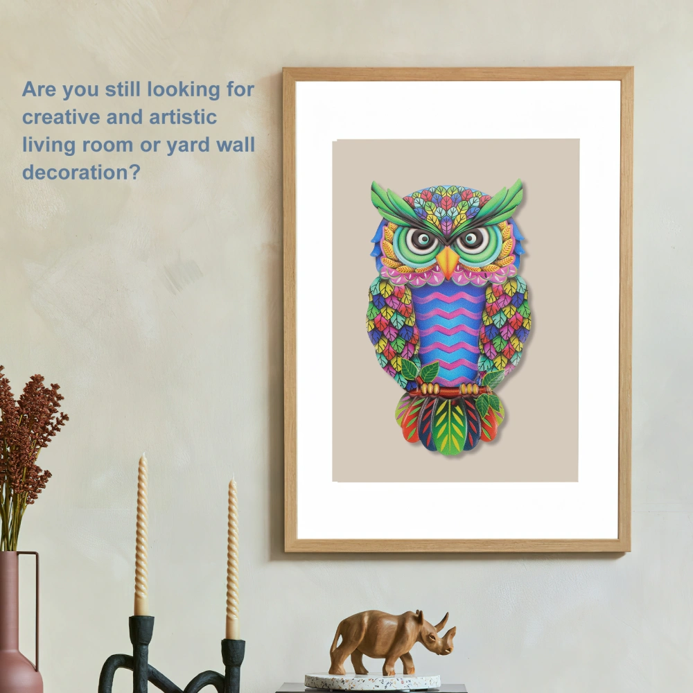 Metal Owl Wall Decor Colorful Iron Metal Owl Adorn Wall Art Decor for Bedroom Living Room