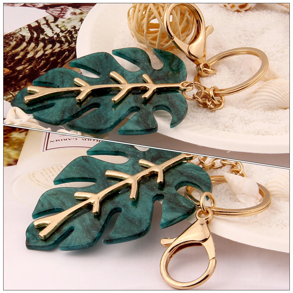 3pcs Leaf Keychain Decorative Leaf Shaped Keychain Party Keyring Gift Metal Keychain