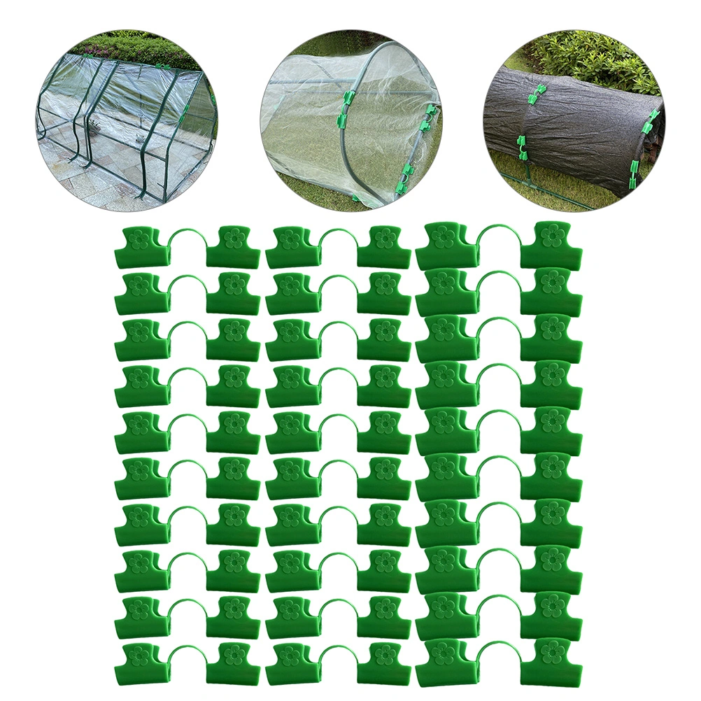 30pcs Greenhouse Clips Netting Tunnel Hoop Clips Film Row Cover Double Head Clips