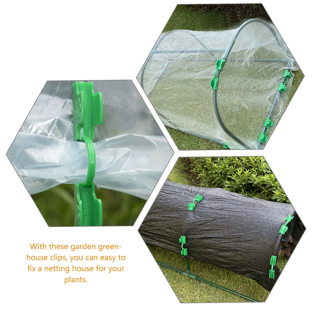 30pcs Greenhouse Clips Netting Tunnel Hoop Clips Film Row Cover Double Head Clips