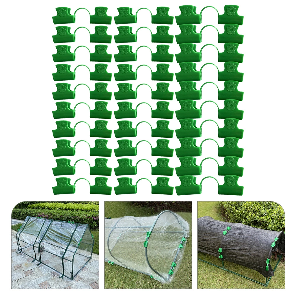 30pcs Greenhouse Clips Netting Tunnel Hoop Clips Film Row Cover Double Head Clips