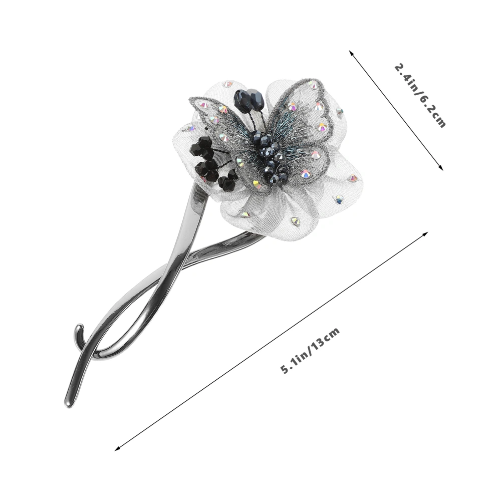 Non Slip Hair Clip Twist Hairpin Elegant Barrette Butterfly Decor Ponytail Holder