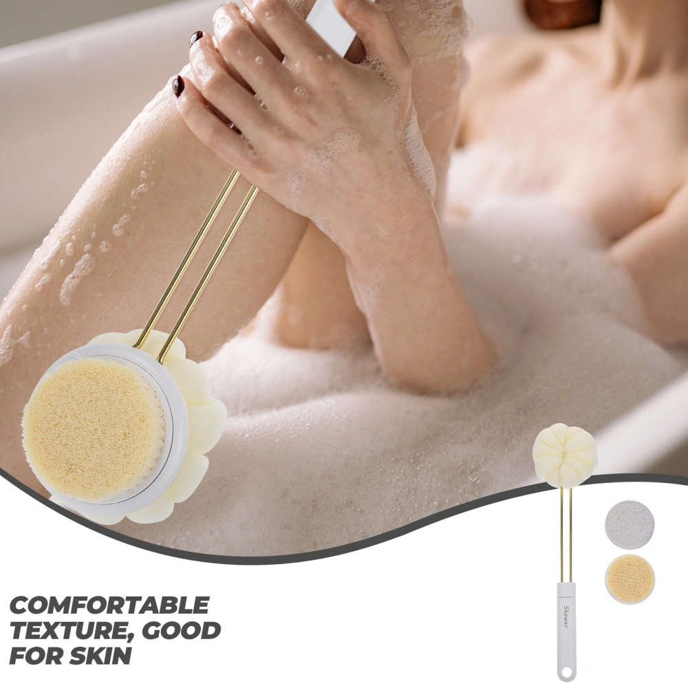 1 Set of Double Side Body Brush Long Handle Body Scrubber Body Exfoliator Brush Long Handle Bathing Brush