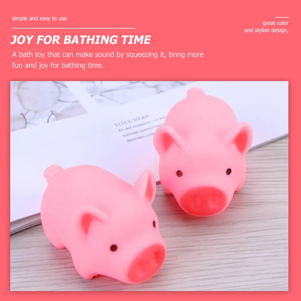 8Pcs Baby Bath Toys Pig Shaped Squeaky Toys Toddler Shower Toys Pig Shaped Bath Toys