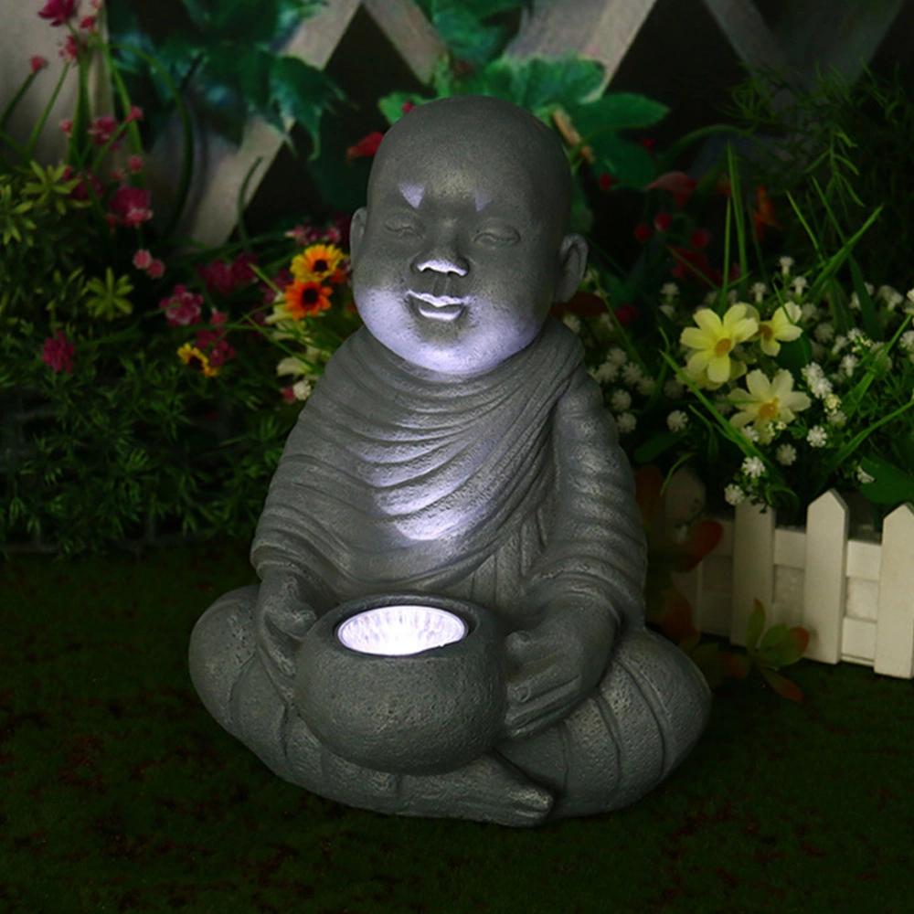 Solar Lamp Monk Solar Light Outdoor Solar Lamp Ornament Monk Statue for Garden Yard