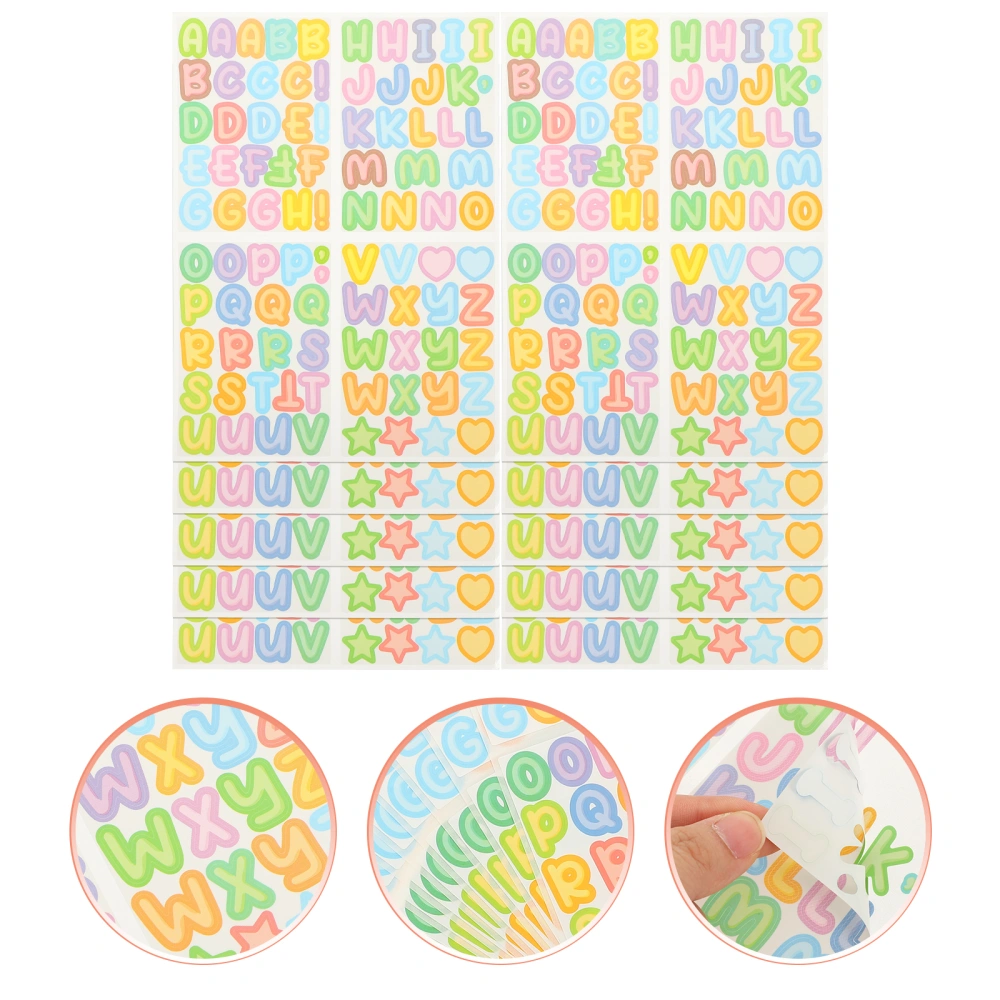 10 Sheets of Alphabet Stickers Vinyl Self-Adhesive Sticker Decals Bento Box Decals