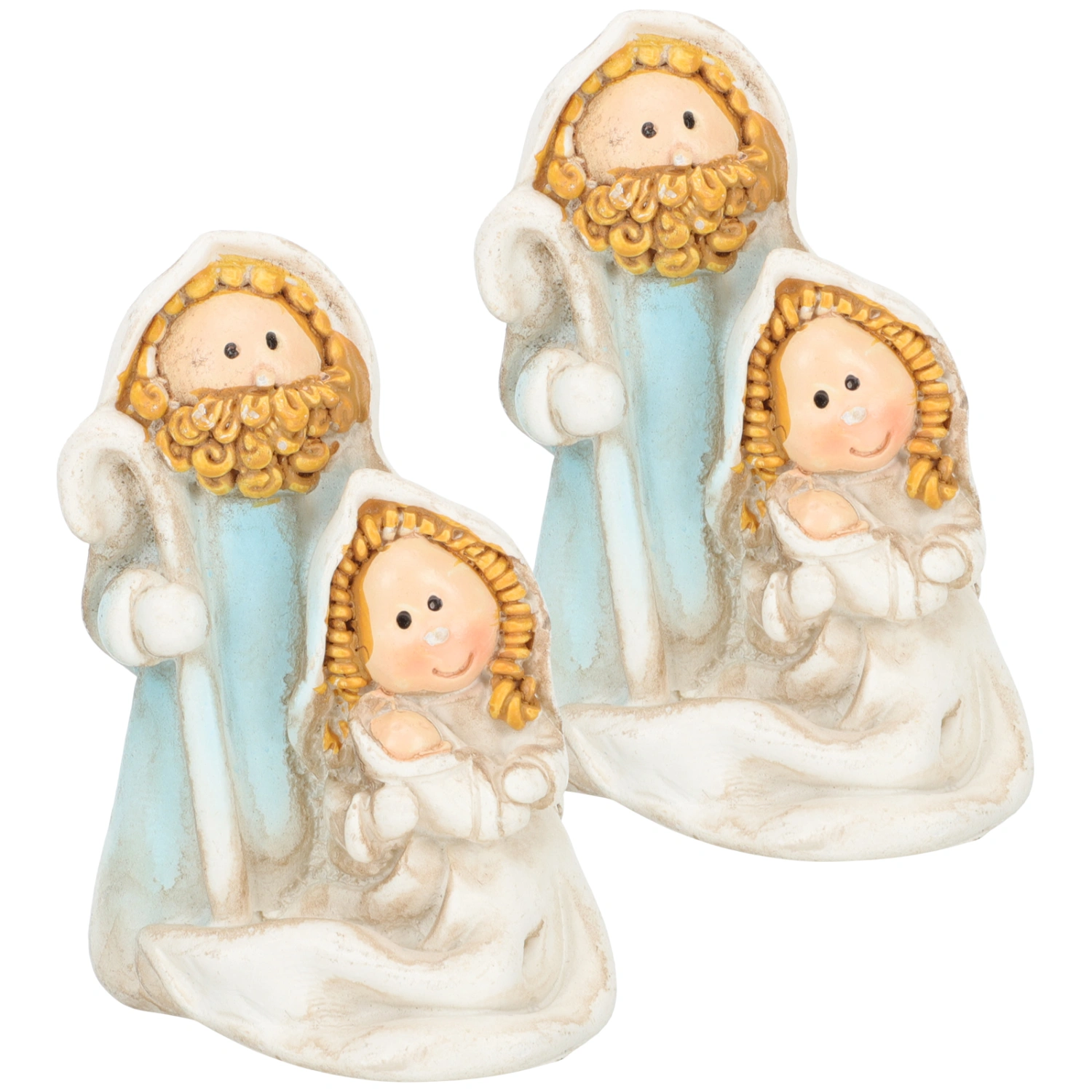 2Pcs Jesus Ornament Religious Statue Resin Nativity Ornament Christmas Jesus Ornament