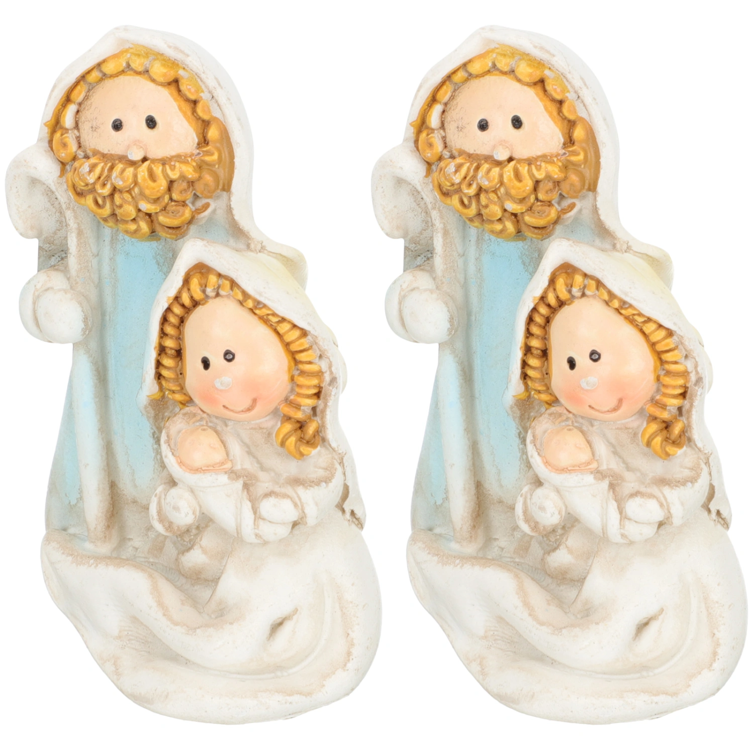 2Pcs Jesus Ornament Religious Statue Resin Nativity Ornament Christmas Jesus Ornament