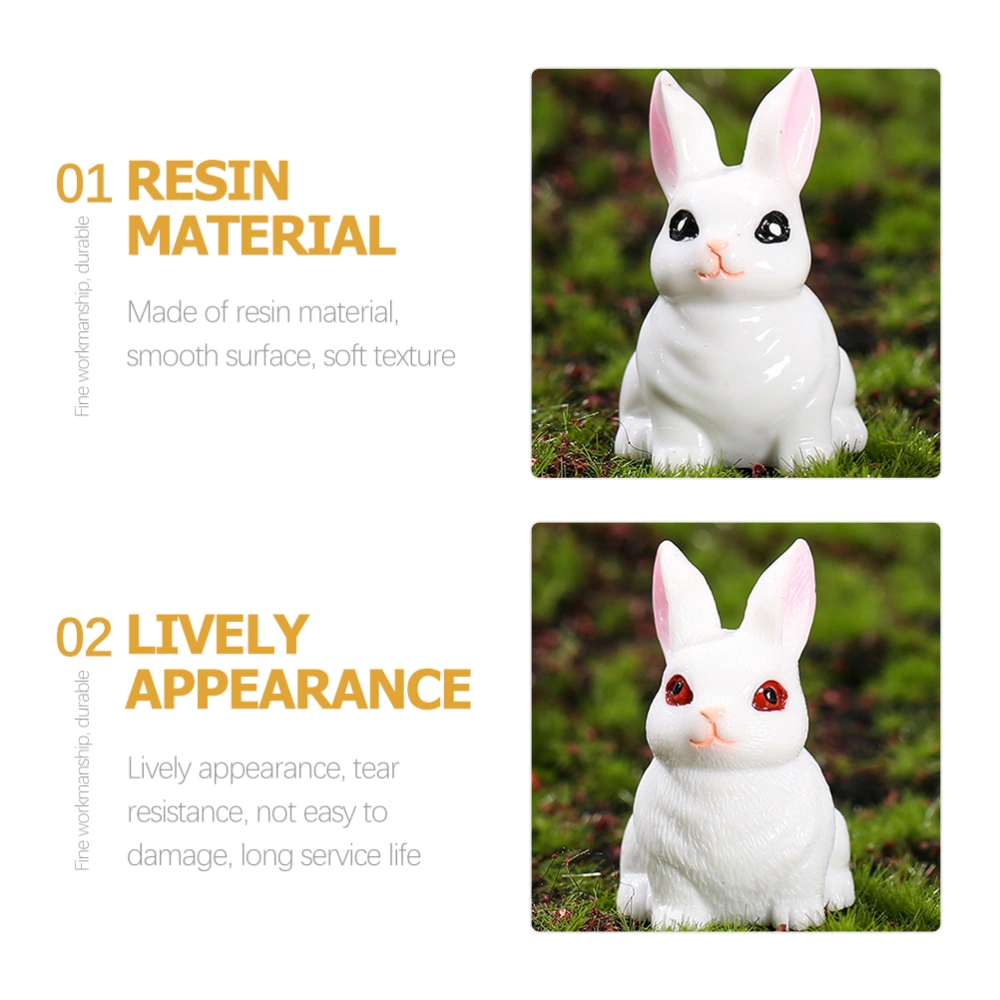 5pcs Miniature Rabbit Figurines Resin Hedgehogs and Mushroom Micro Landscape Decoration