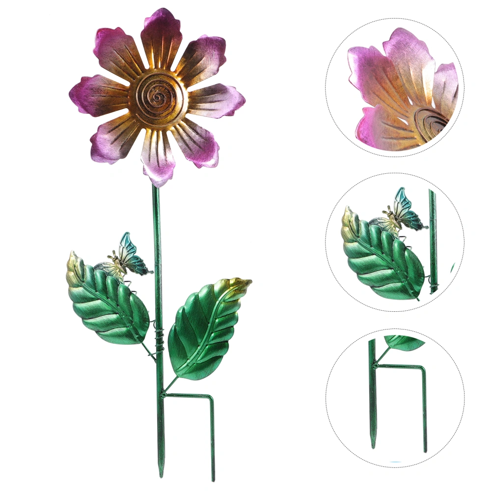 Garden Metal Flower Shaped Windmill Decorative Sunflower Wind Metal Yard Windmill