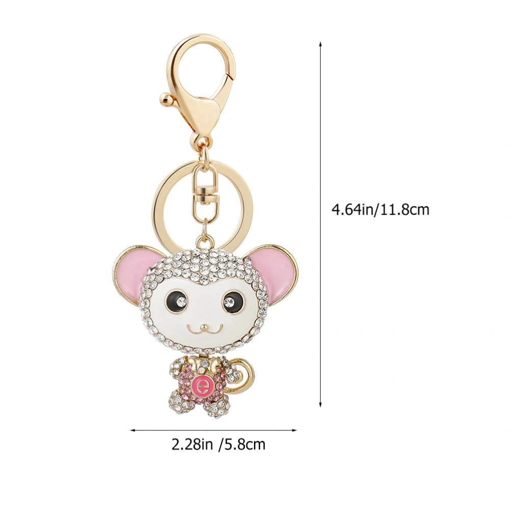 3Pcs Small Monkey Keychains Decorative Key Rings Cartoon Monkey Keychains Metal Keychain Decors