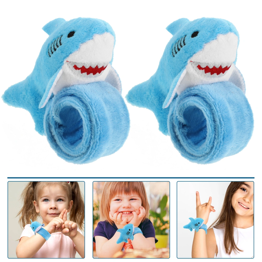 2pcs Shark Slap Bracelets Plush Slap Bands Children Stuffed Animal Bracelets