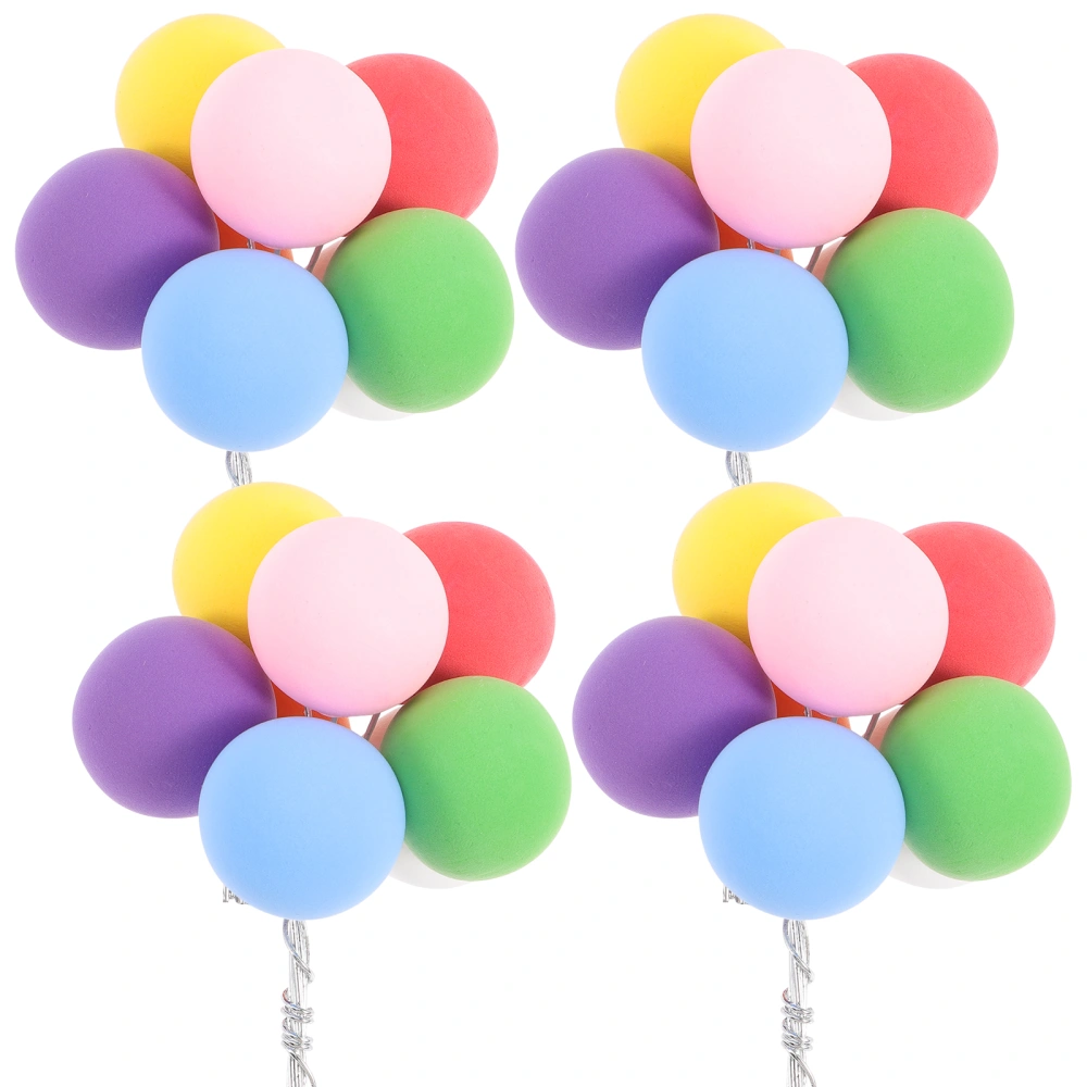 4Pcs Balloon Cake Decorations Balloon Cupcake Topper Ornament for Birthday Wedding Festival