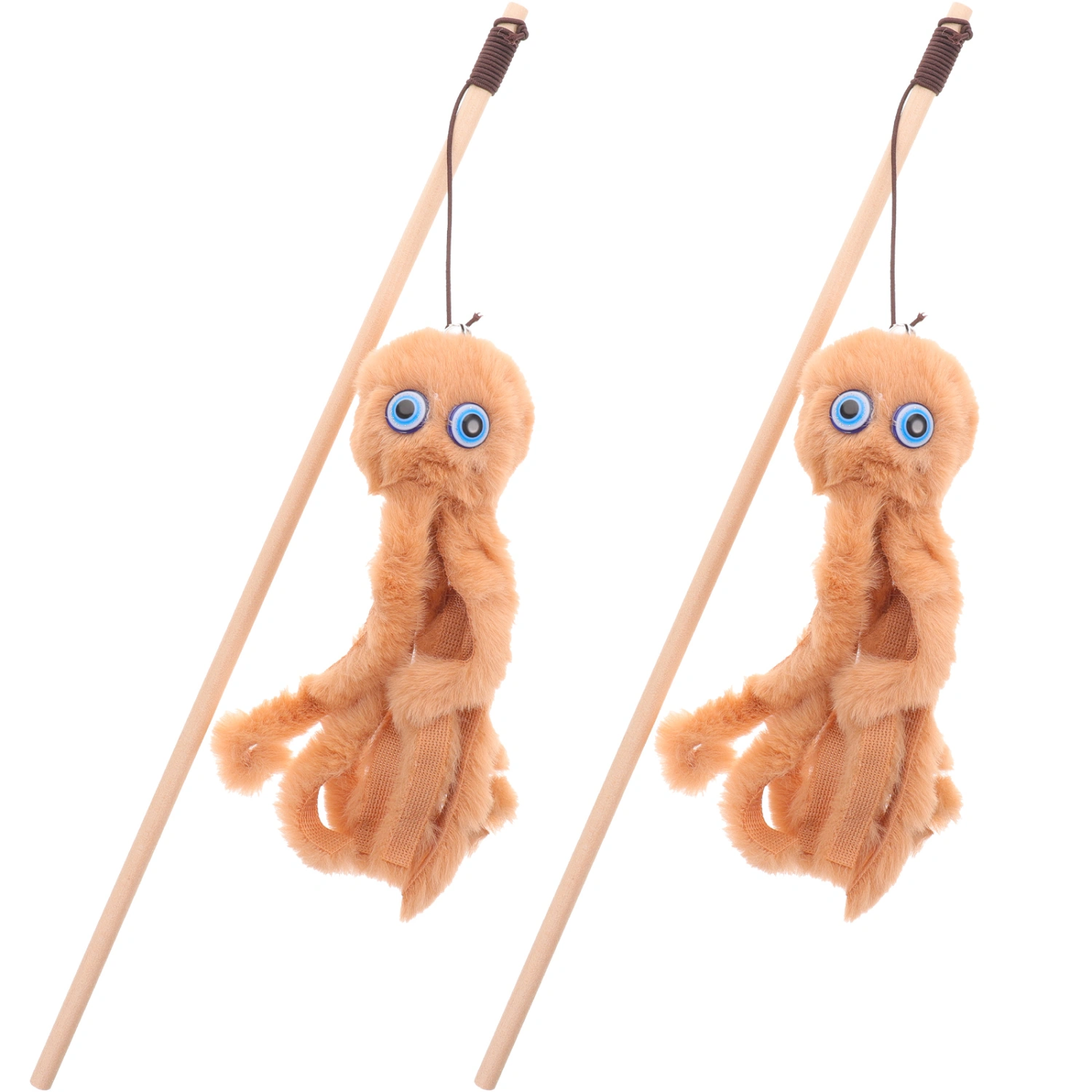 2Pcs Indoor Cat Teasing Wand Interactive Cat Stick Interesting Cat Toy Cat Fishing Pole Toy