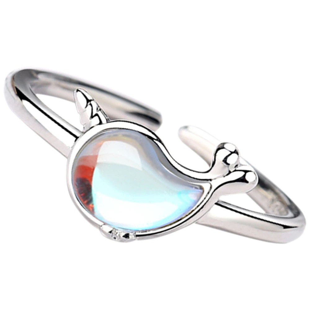 Finger Ring Whale Open Ring Adjustable Finger Jewelry Metal Statement Ring