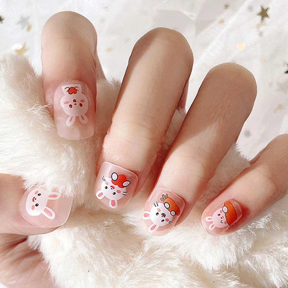 6 Sheets Bunny Nail Art Stickers Easter Rabbit Nail Decals Nail Art Supplies