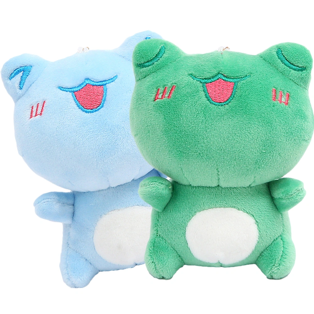 2pcs Small Stuffed Animals Pendant Plush Frog Animal Doll Pendant for Keychain Bag