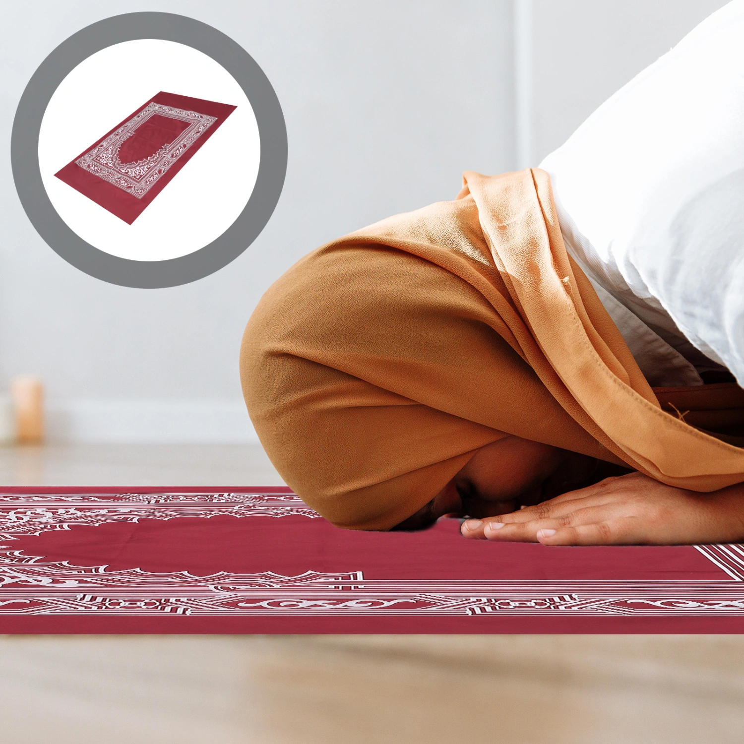 Islamic Prayer Carpet Portable Prayer Mat with Compass Decorative Muslim Prayer Carpet