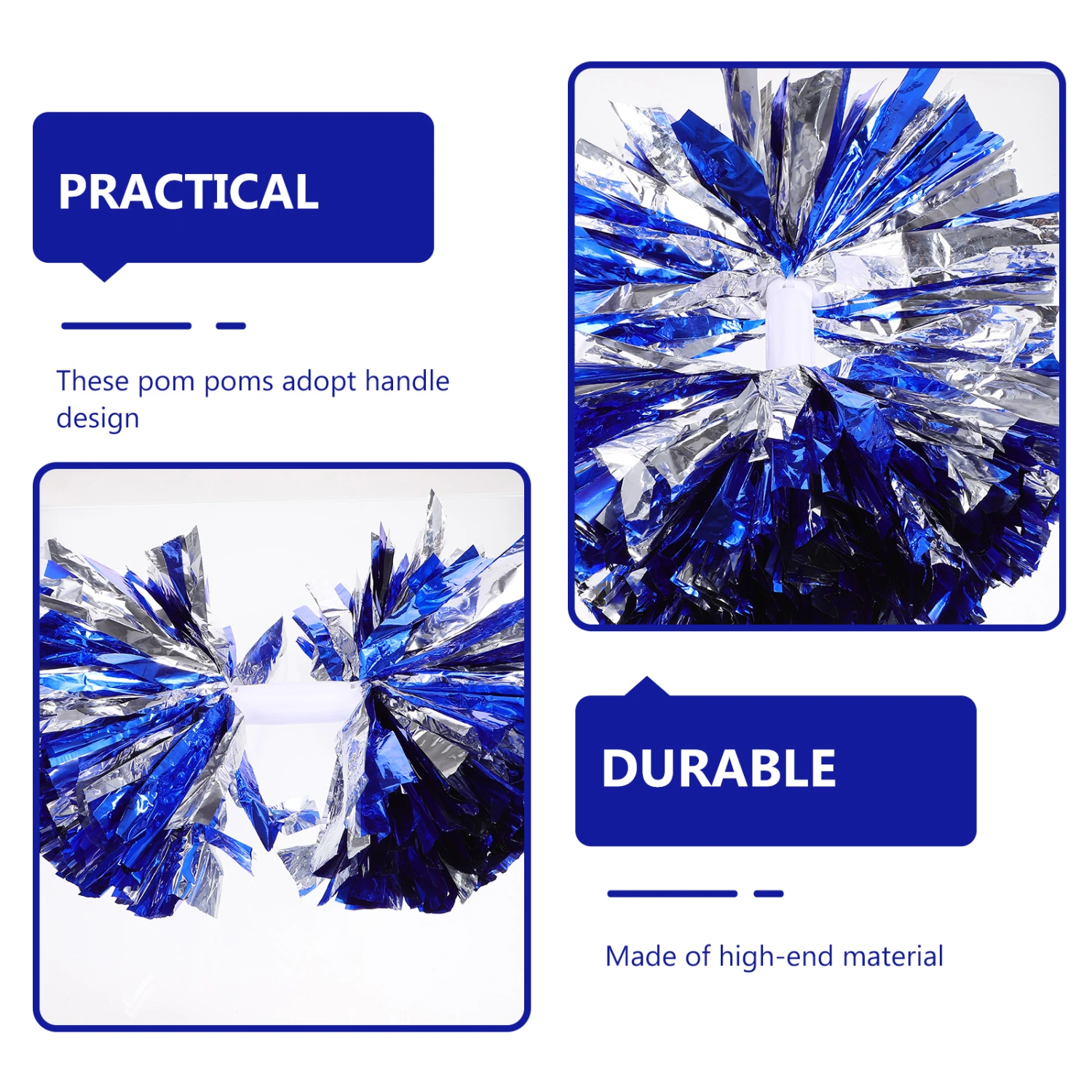 4Pcs Cheerleading Pom Poms Outdoor Cheerleader Prop for Football Basketball Cheers