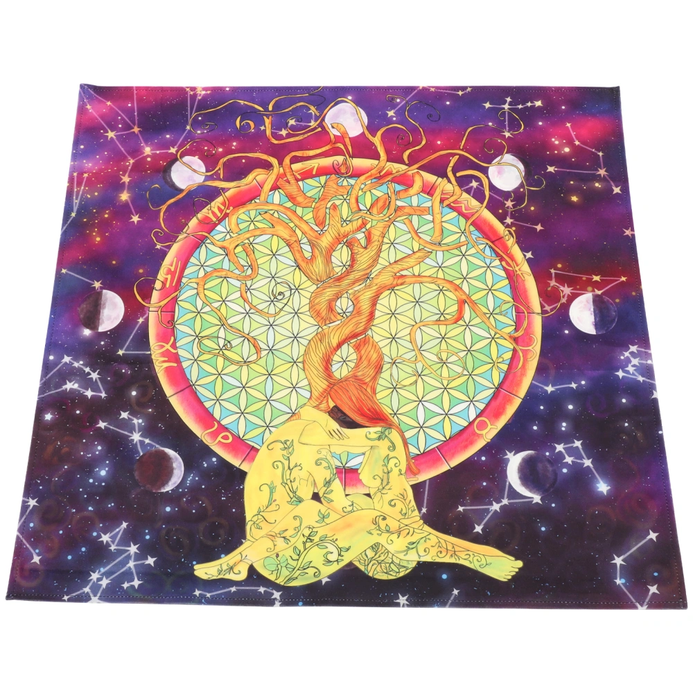 Celestial Tree Deck Cloth Square Table Cloth Square Spiritual Celestial Deck Cloth